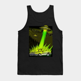 Alien destroy the police car T-shirt Tank Top